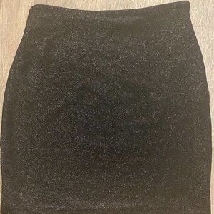 Black Glittery Stretchy Meshki Skirt - Size S